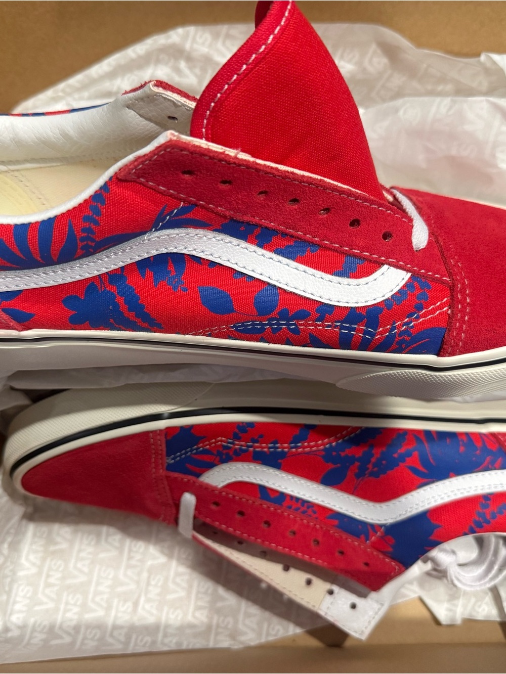 Vans Kids Red & Blue Floral Old Skool Sneakers